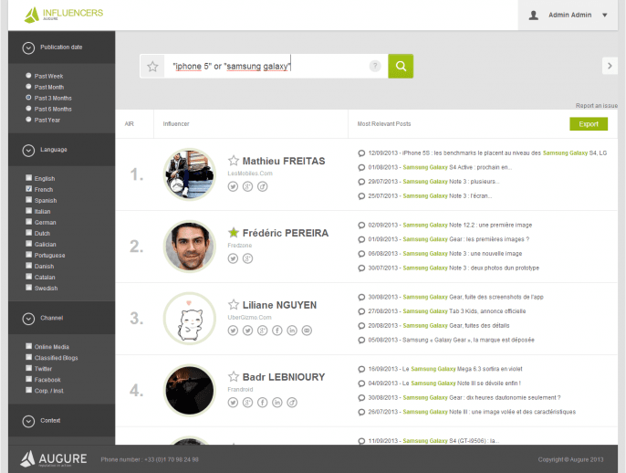 Augure Influencers