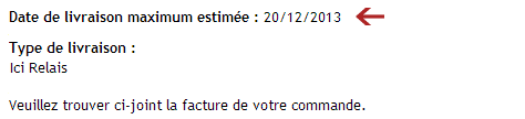 date-livraison date livraison