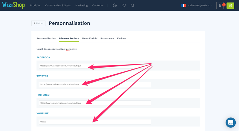 configuration-reseaux-sociaux