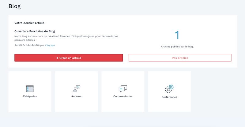 blog section admin