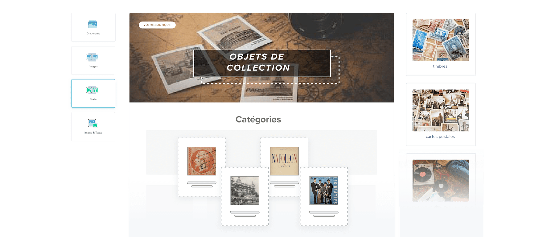 site internet objet collection