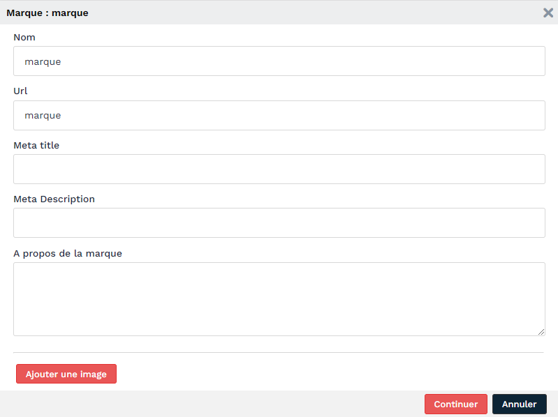 contenu page marque