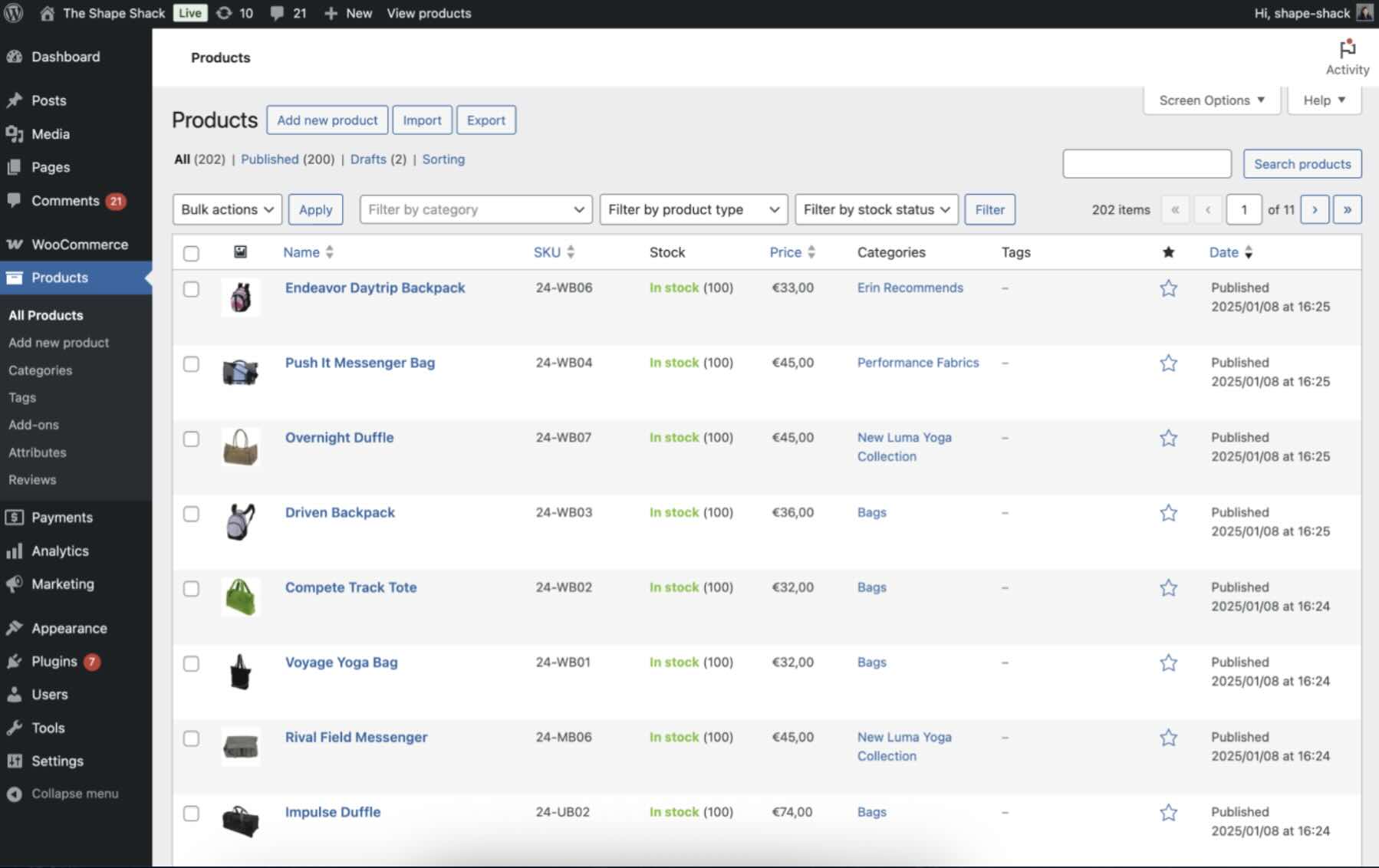 woocommerce
