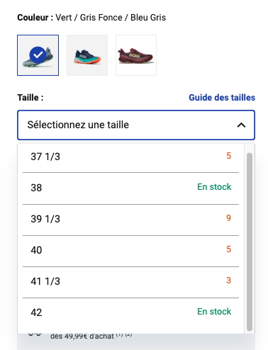 taille decathlon