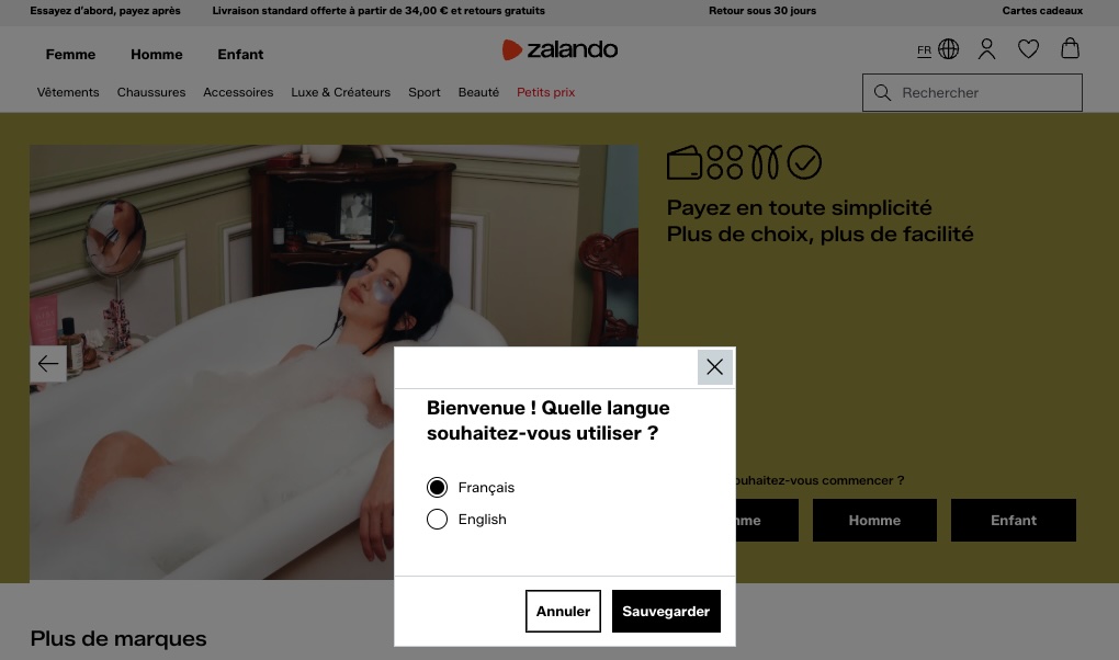 langues zalando