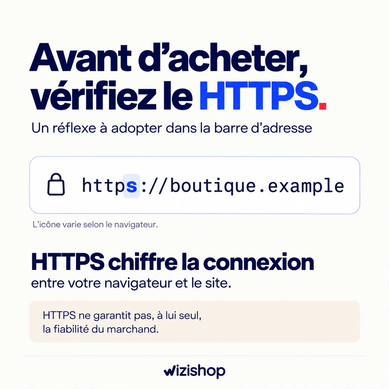 Avant d’acheter, vérifiez le HTTPS et le cadenas dans la barre d’adresse