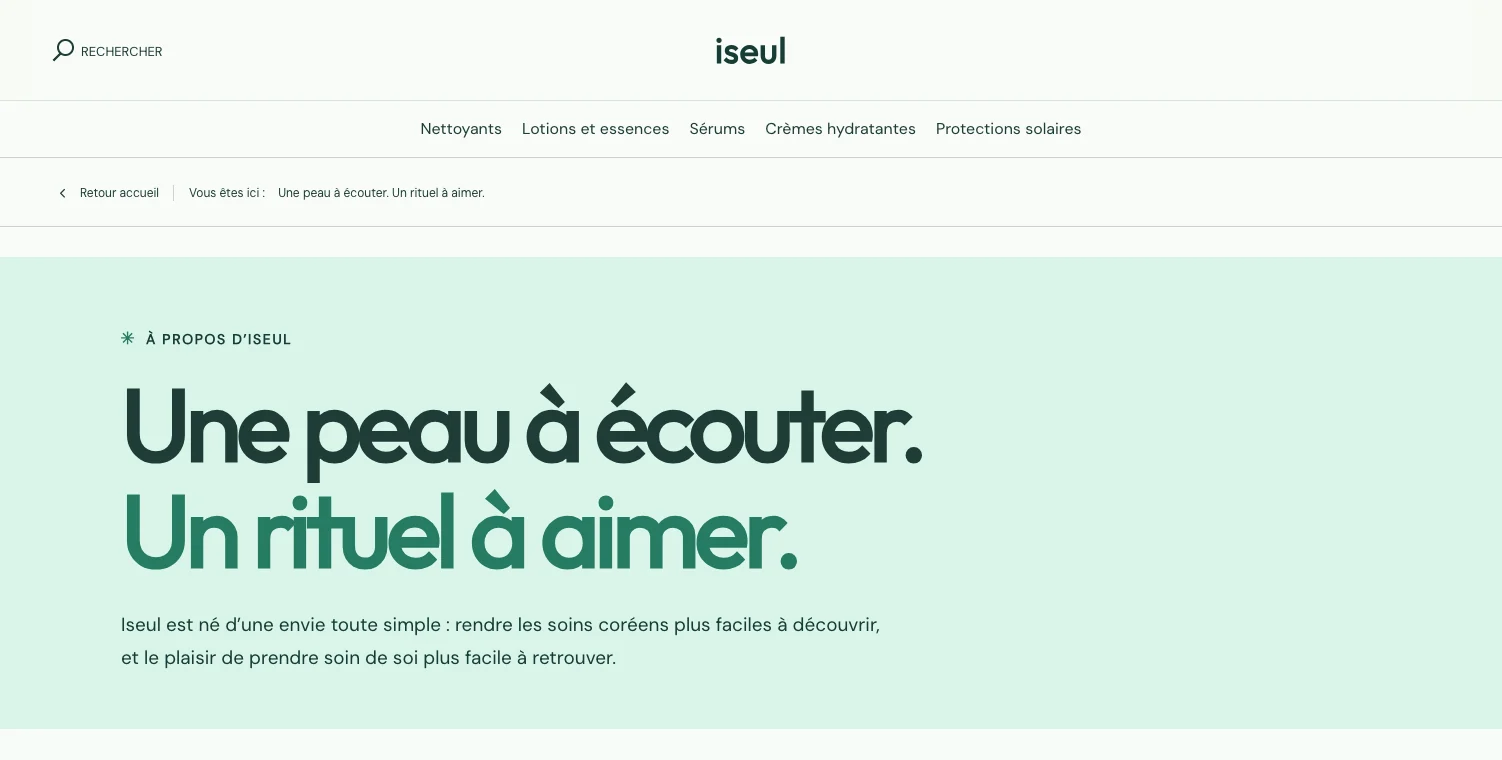 Haut de la page À propos d’Iseul, rédigée et mise en page par ChatGPT dans le design de la boutique