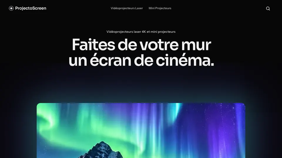 Page d'accueil de ProjectoScreen