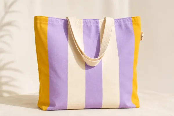 Sac en toile lilas & jaune