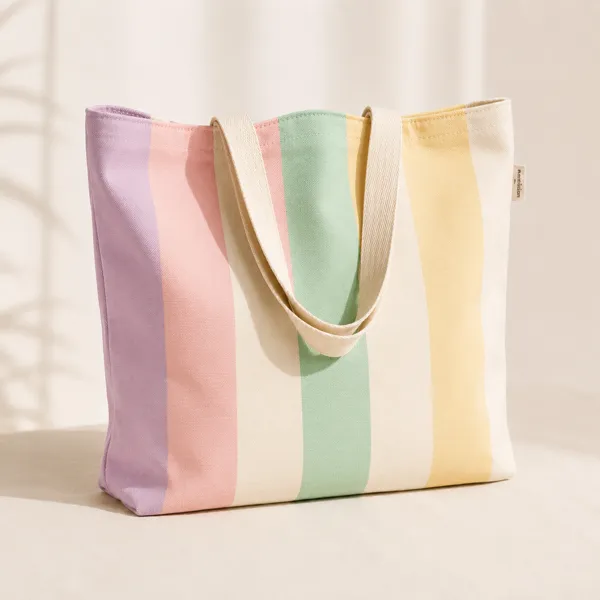 Sac en toile pastel