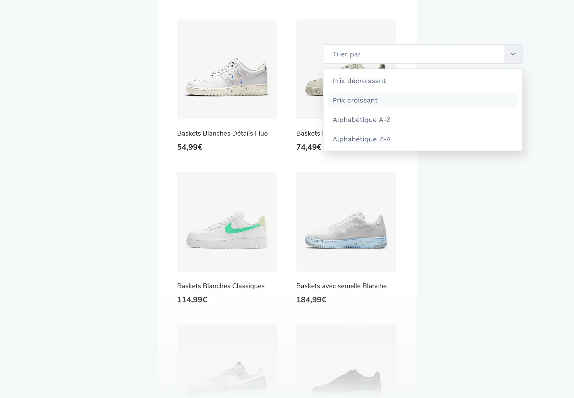 Filtres de tri dans l’administration WiziShop