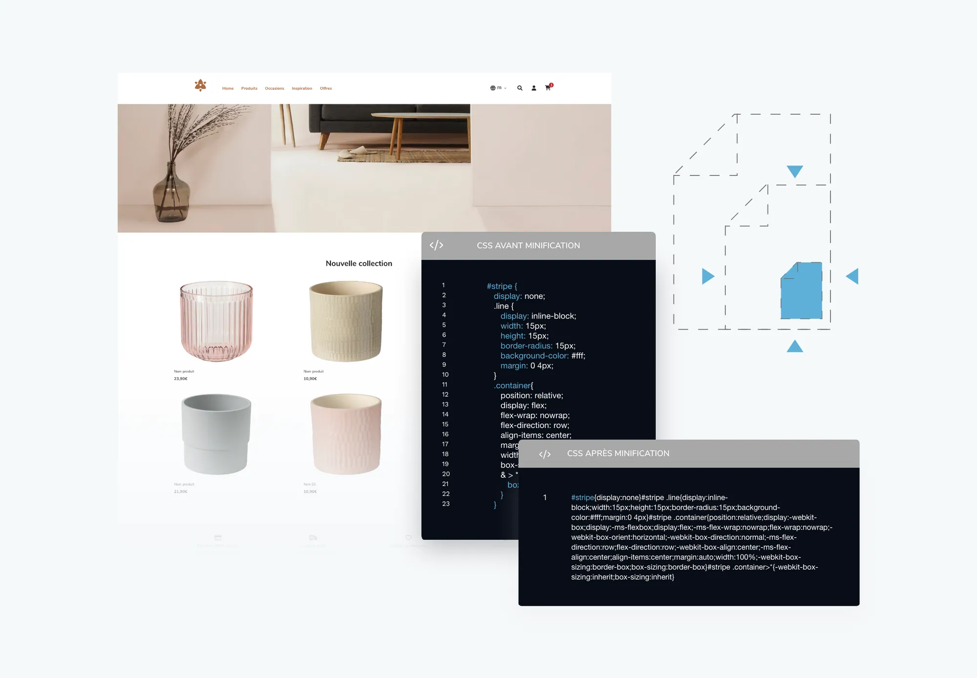 Poids HTML, CSS et JS dans l’administration WiziShop