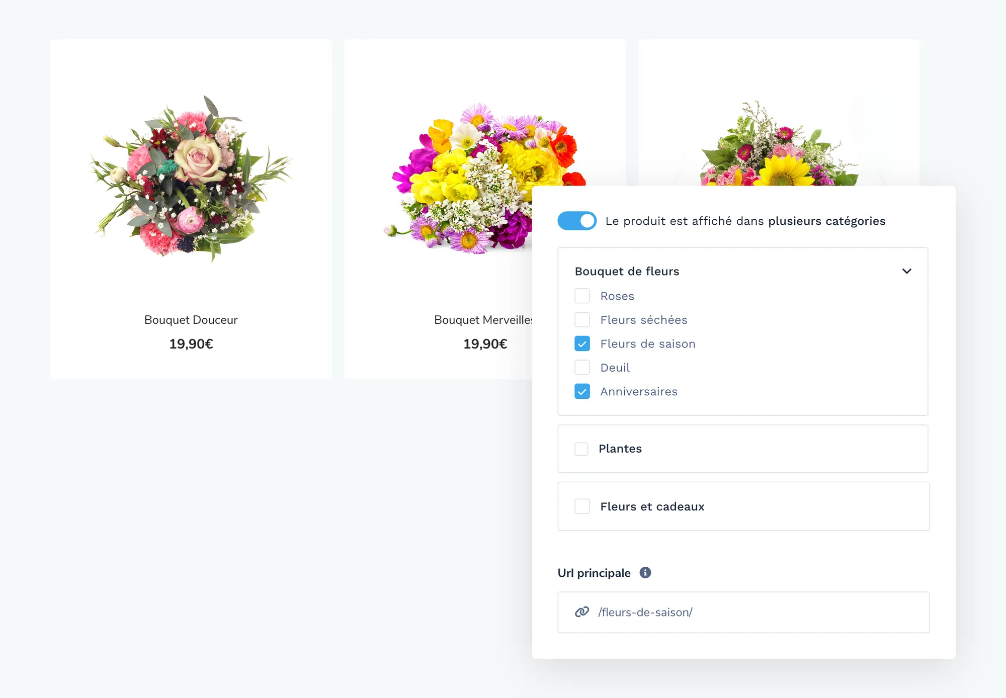 Produits multi-catégories dans l’administration WiziShop