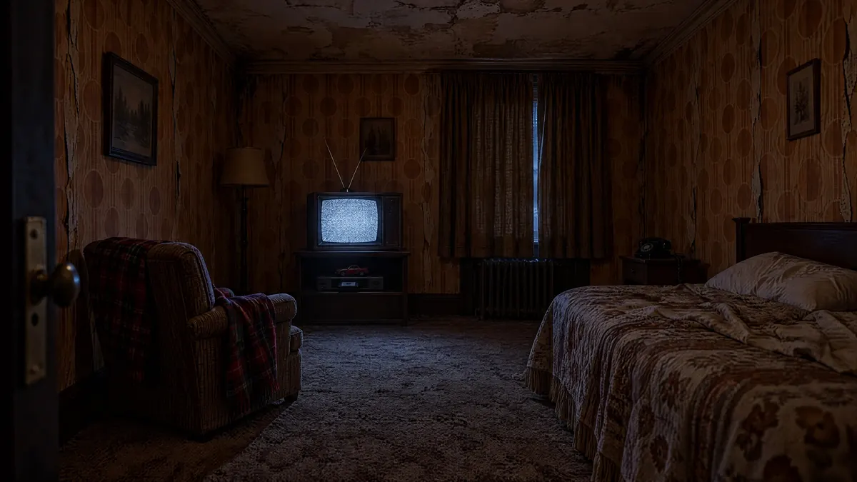 La chambre 25 et son magnétoscope, au calme