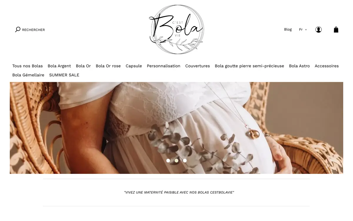 Page d'accueil de la boutique Cestbolavie