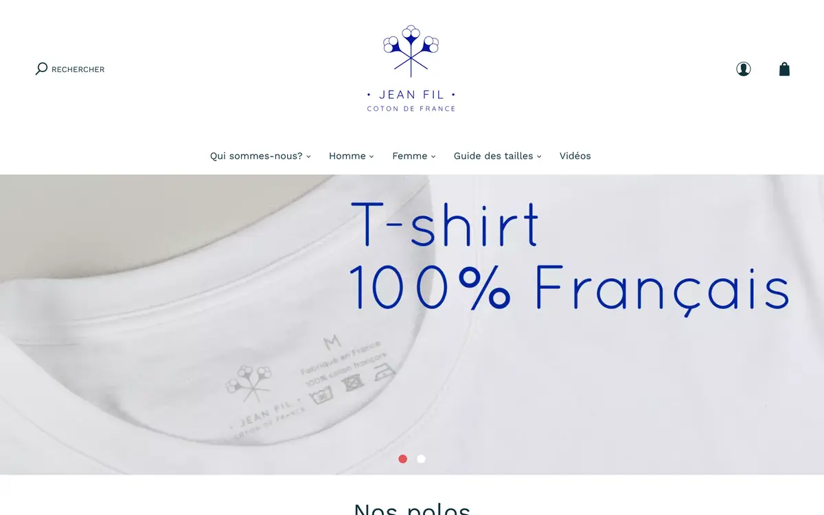 Page d'accueil de la boutique Jean Fil
