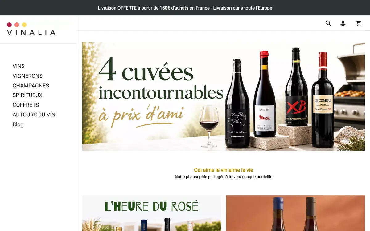Page d'accueil de la boutique Vanalia